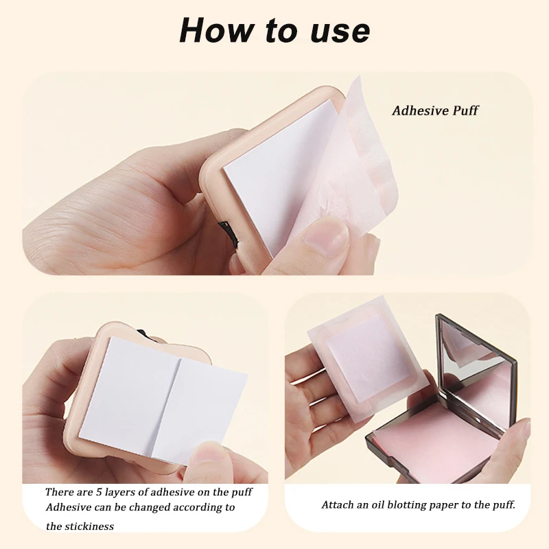 100Pcs Face Oil Blotting Paper Matting Face Wipes Oil Control Oil-absorbing Paper With Mirror Box And Puff Face Cleaning Tools