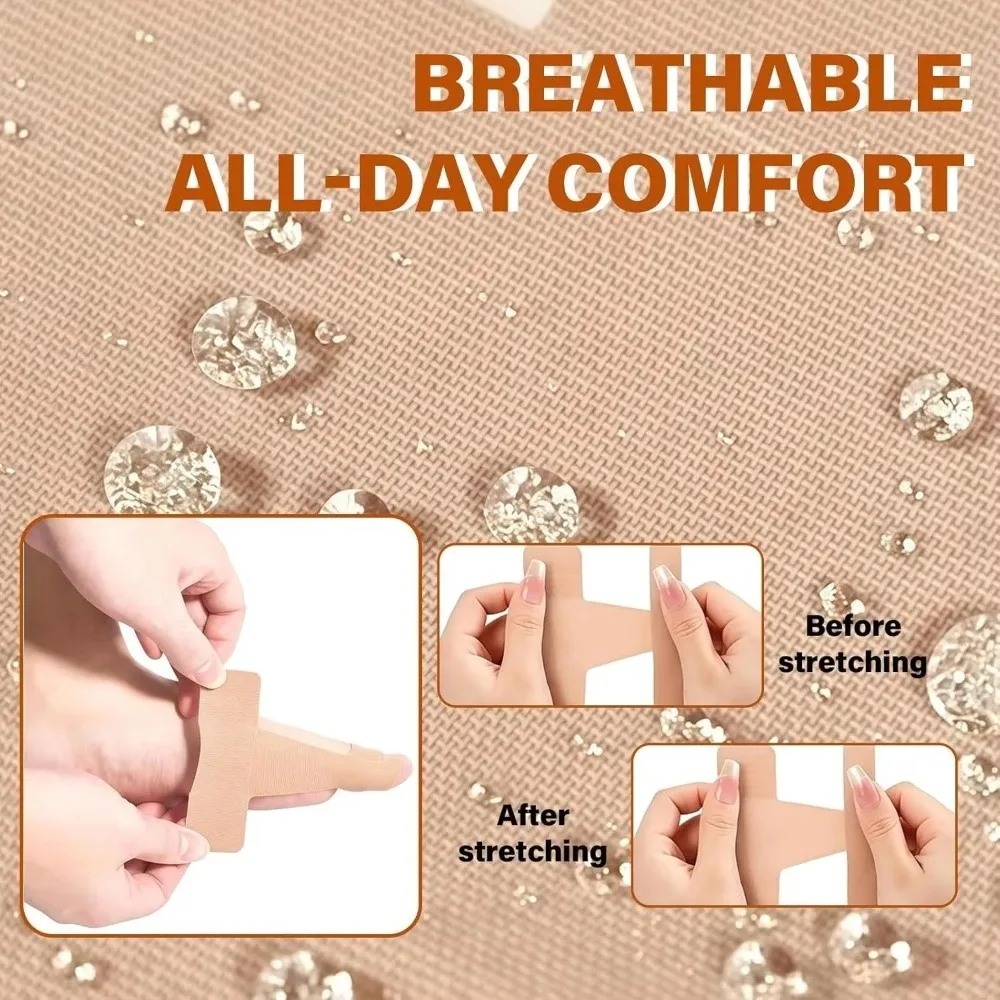 Breathable Cotton Bunion Corrector Self Adhesive Precut Toe Corrector Latex-Free Hypoallergenic Toe Valgus Corrector