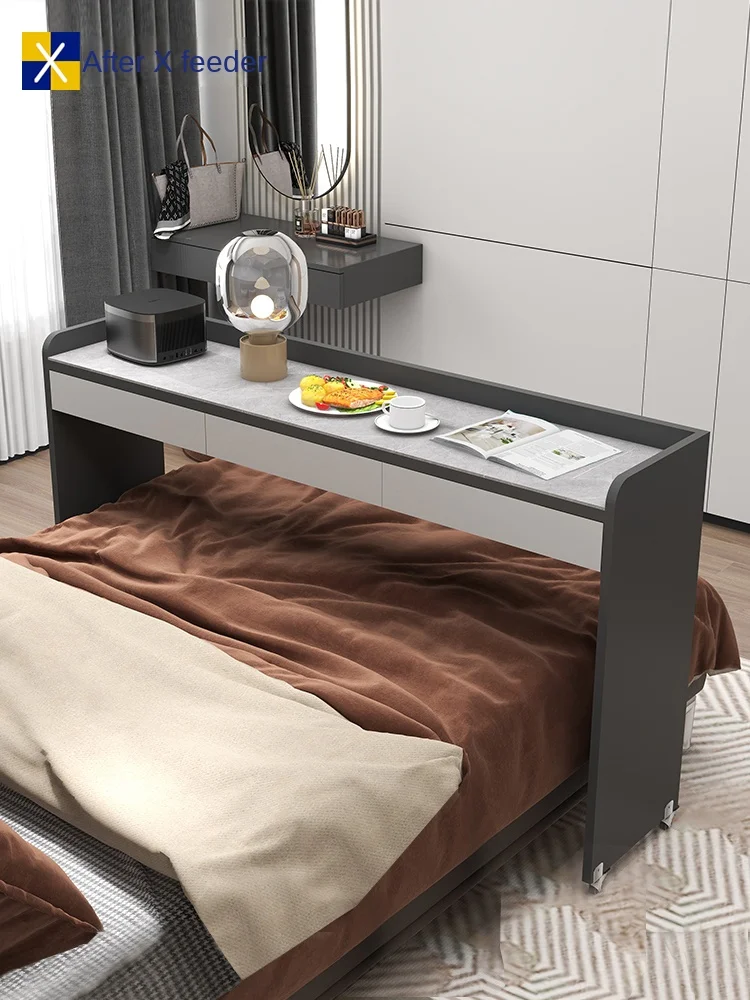 ZC Bedroom Lazy Bed Table Removable Bed Desk Stone Plate Computer Desk