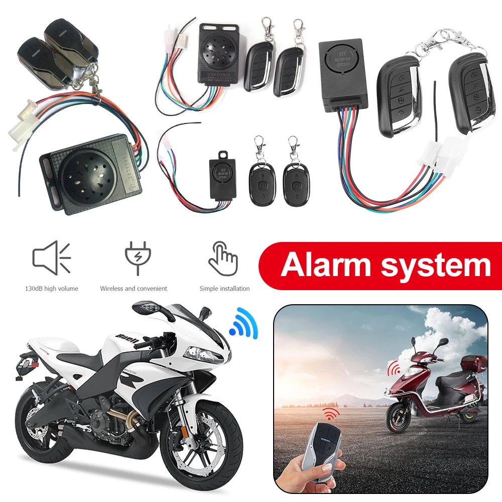 Alarme Moto Antivol 125 DB – 2 Télécommandes – 12V Étanché – Détection Intrusion & Démarrage à Distance