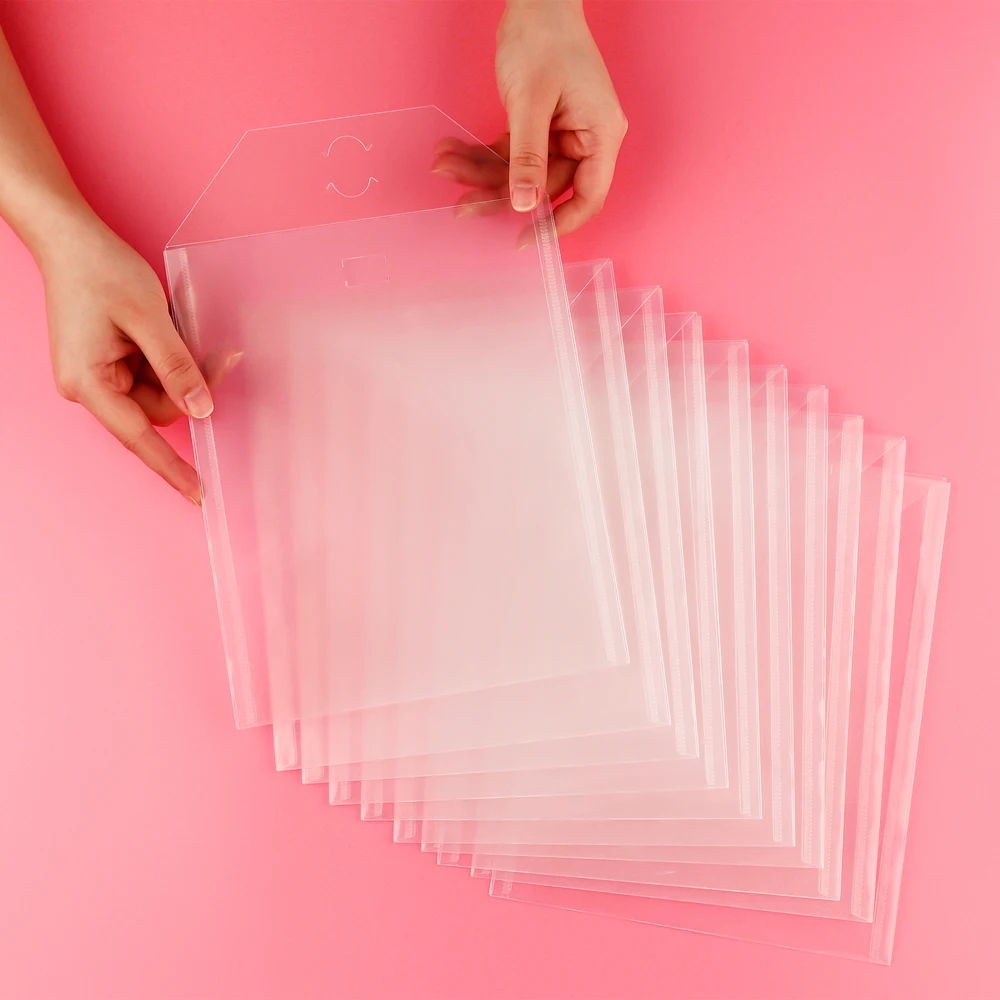 

10-50Pcs Storage Pockets Envelopes Plastic Folder Bags for Storaging Dies Stamps Organizer Holders 19.3X23.9Cm Transparent Bags