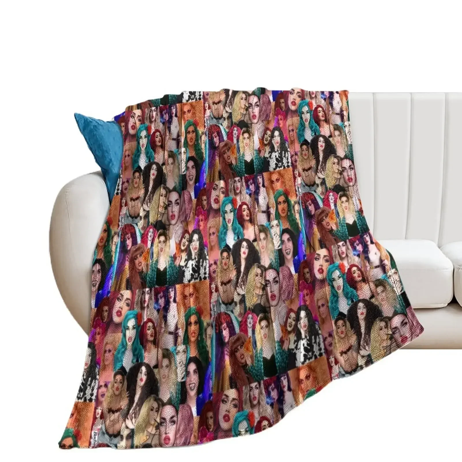 Adore Delano Collage Throw Blanket Warm funny gift Custom Bed covers Blankets