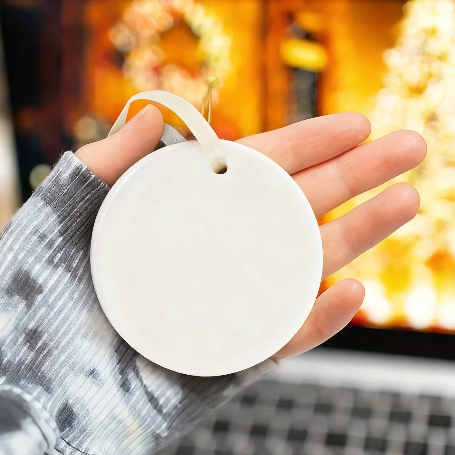 مسطح ثنائي الأبعاد - مسطح 2D، زخرفة زجاجية مستديرة واحدة قياس 3.15 × 8.0 سم، زينة عيد الميلاد على شكل لعبة 2025، p #4