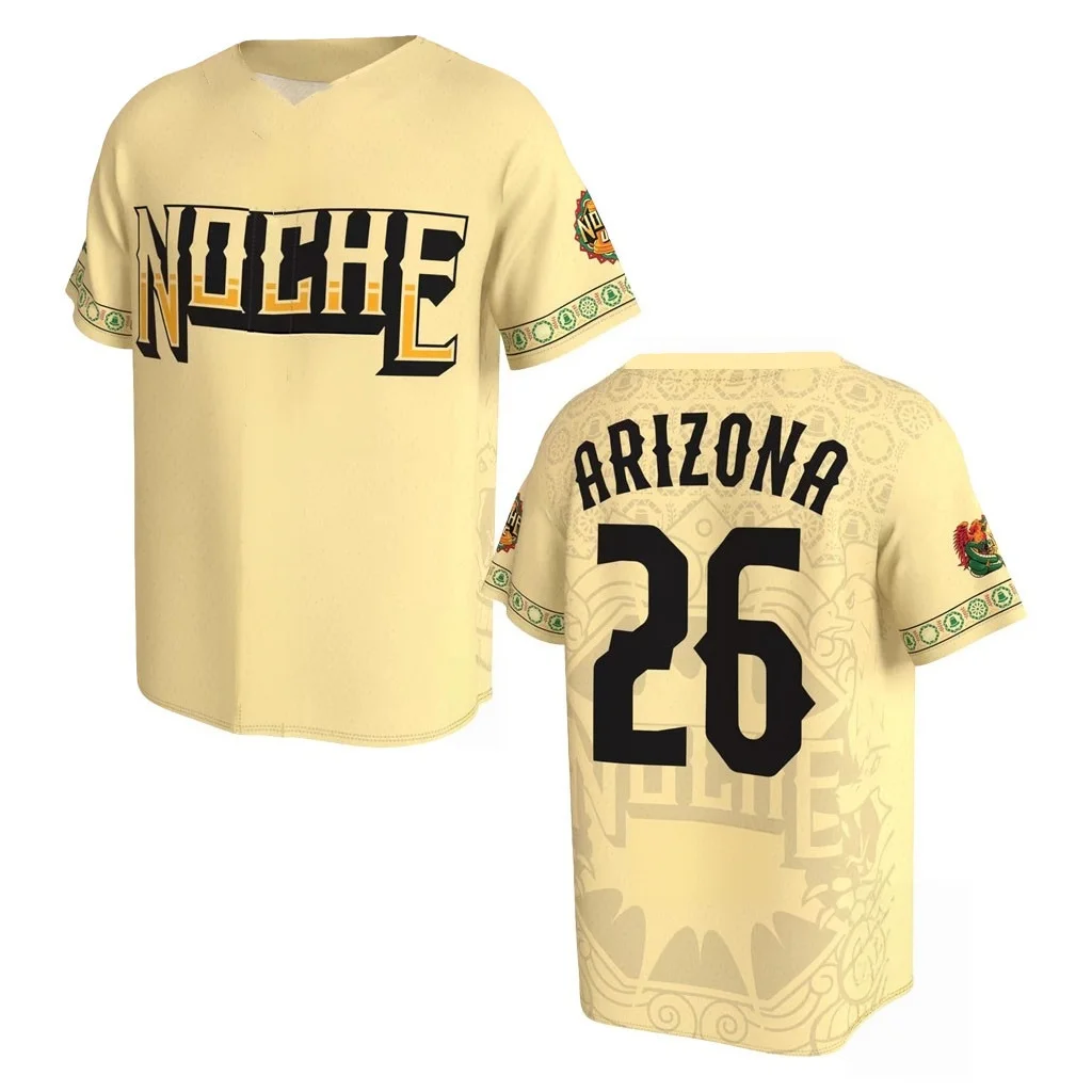 26/27 New Arizona Men's Baseball Jersey Jersey3D Printed Y2K Oversized Casual Quick Drying T-shirt for Daily and Training Wear