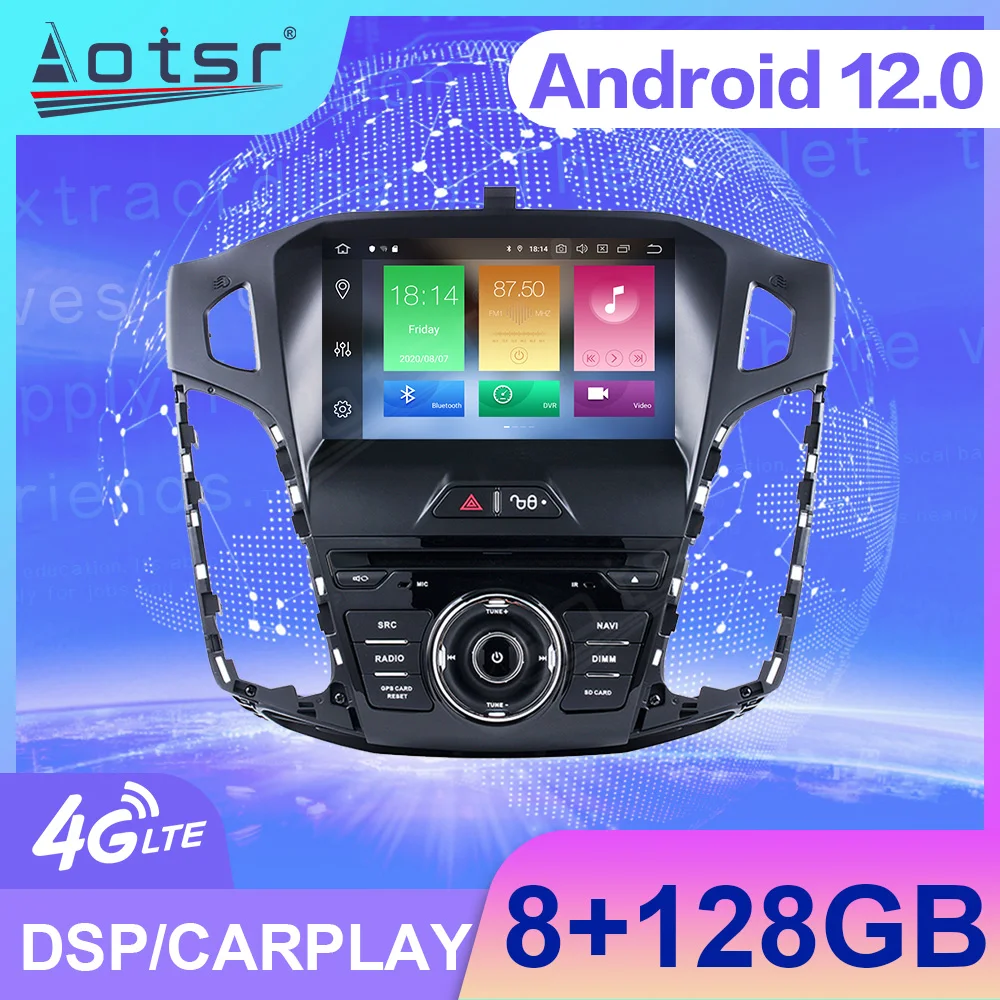 Android 12 PX6 For Ford Focus 3 MK3 2012 - 2017 DSP Car GPS Carplay Receiver Auto Radio Stereo Multimedia Player Head Unit 2 Din