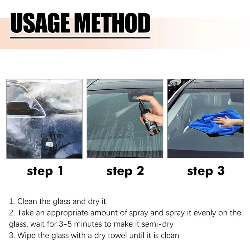 SEAMETAL 100ml Car Glass Anti Fog Spray Agent Auto Windshield Water Repellent Anti Rain Glass Mirror Hydrophobic Coating Sprayer