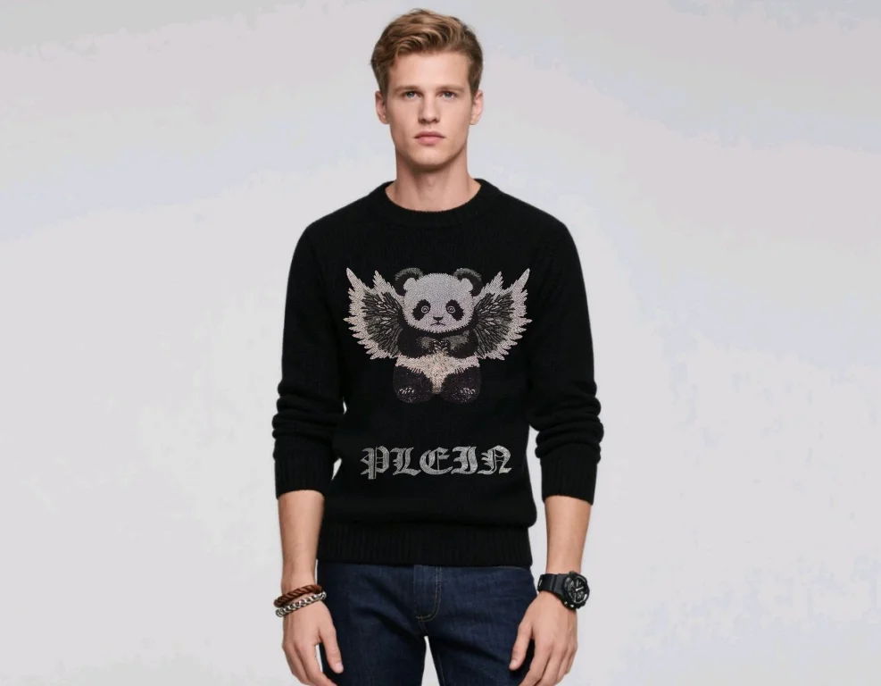 

Premium Men's Branded Top sweaters Rhinestone Adorned Designer men sweater
