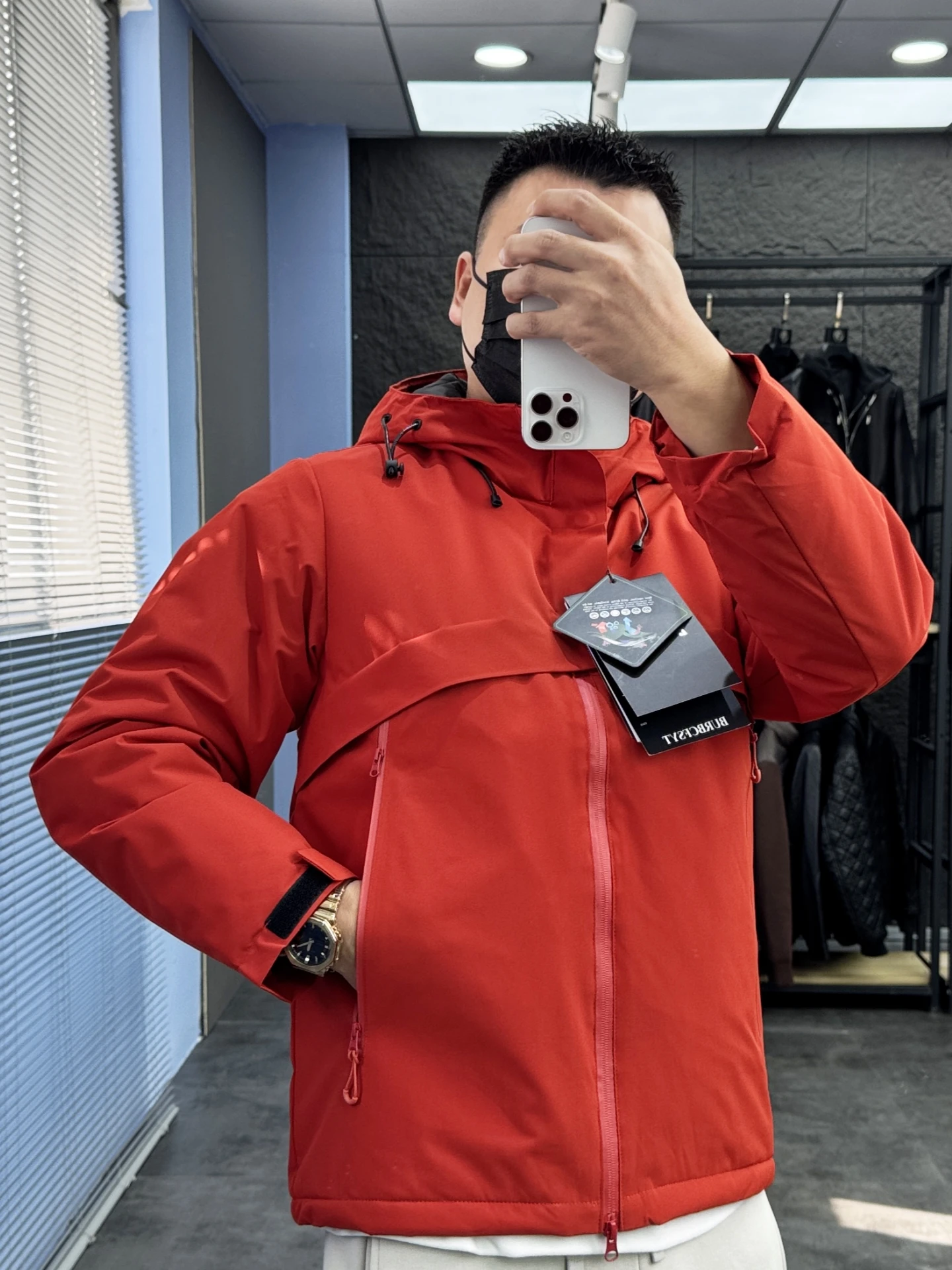 

Men's Casual Hooded Cotton Jaet Lightweight Windproof Warm Pampa& Stand Fit Faion Urban Sle Regular Length