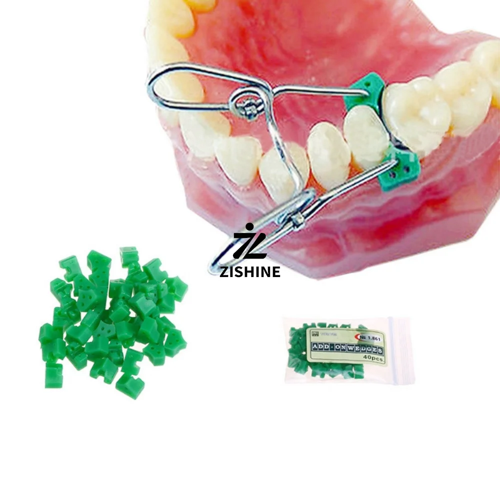 40Pcs Dental Elastic Silicone Triangular Wedges Matrix Band Retainer Ring Add-On Tips For Composite Restoration Gingival Seal