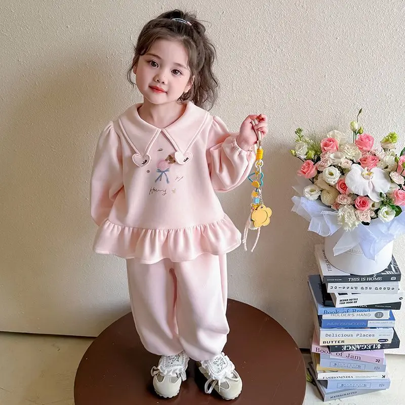 2026 Autumn Girls Clothing Set Baby Girl Outfit Fashion Toddler Clothes 2 Piece Suit Kids Fall Apparel Trendy