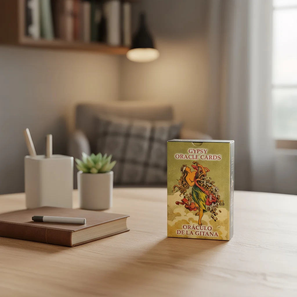 

Gypsy Oracle Deck English and Spanish Edition 52 Pcs Oracle Cards Printed on 350GSM Double-embossed Cardstock 9*6cm