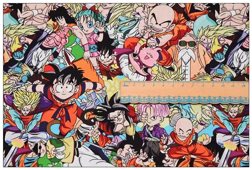 Japanese Dragon Ball 100% Cotton Fabric Sewing Material for Handmade Patchwork Quilting Baby Dress Home Sheet Needlework DIY
