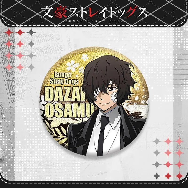 58mm/Dot Laser Double Flash Ryunosuke Akutagawa Costumes Badge Dazai Osamu Japanese Style Exclusive Brooch Accessories