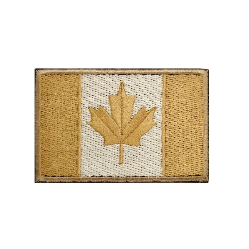 Canada Flag Patch Maple Leaf Multicolor Embroidery Badge Hook and Loop Patches for Clothes Tactical Backpack DIY Arm Badge