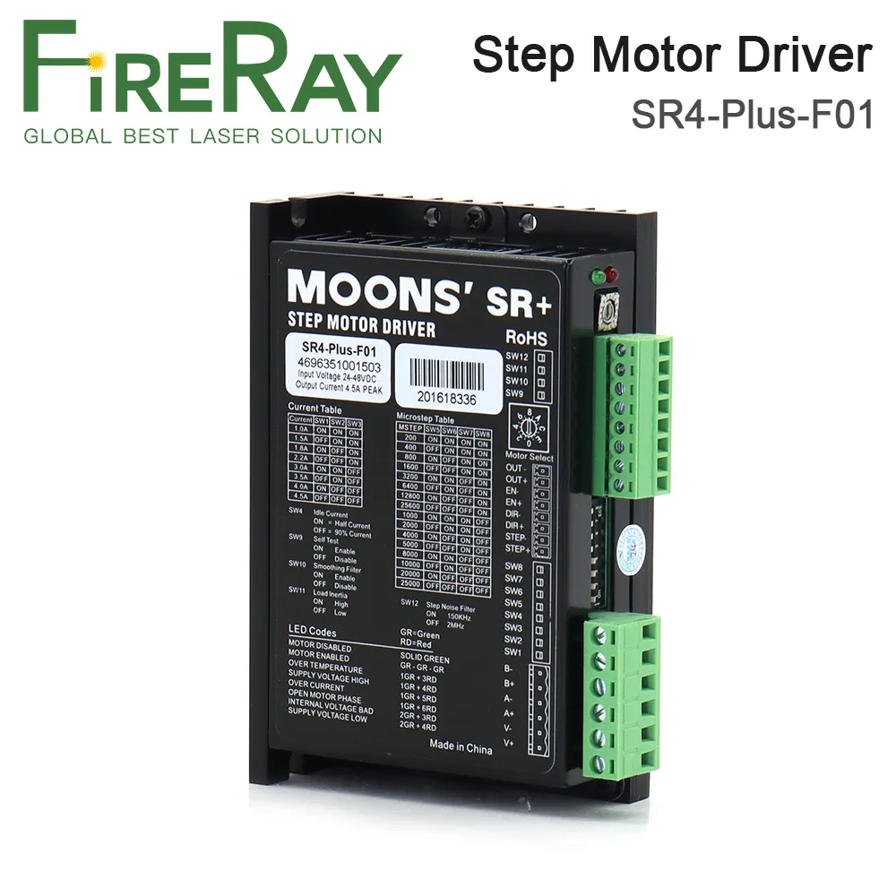 FireRay MOONS Stepper Motor Driver SR4H SR8H 3SR8H SR4-Plus-F01 SR8-JQ SR8-Plus-F-AW01 3SR8-L01 for Co2 Laser Cutting Machine