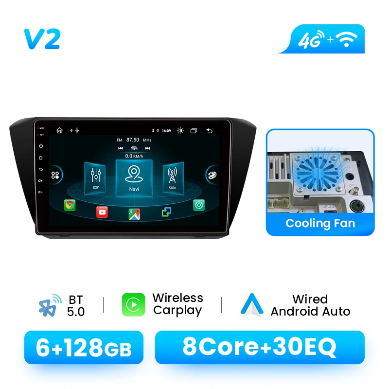 1280*720P IPS Scherm Draadloze CarPlay Android 14 Autoradio Speler Voor Skoda Superb 3 2016-2019 8Core Multimedia GPS 4G Wifi DSP