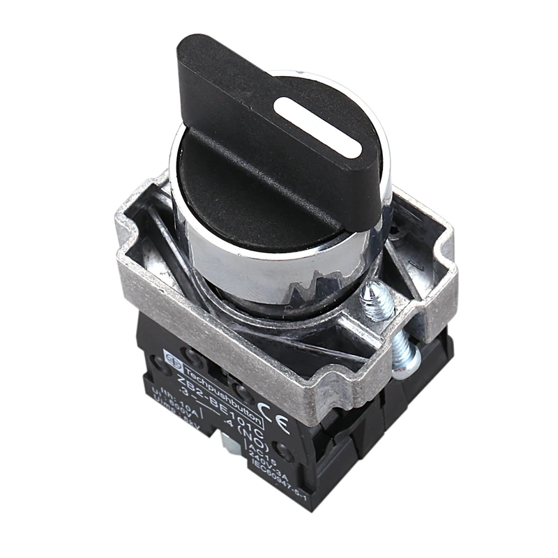 22mm Latching 2 NO 3-Position Rotary Selector Select Switch ZB2-BE101C Black