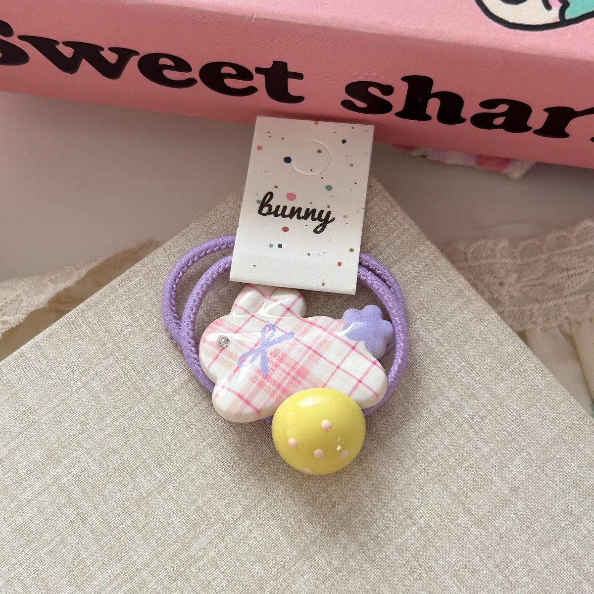 

Cute Cartoon Rabbit Hair Accessories Set Resin Barrettes Polka Dot Bow Hair Ties for Girls Sweet Toddler Daily Headwear