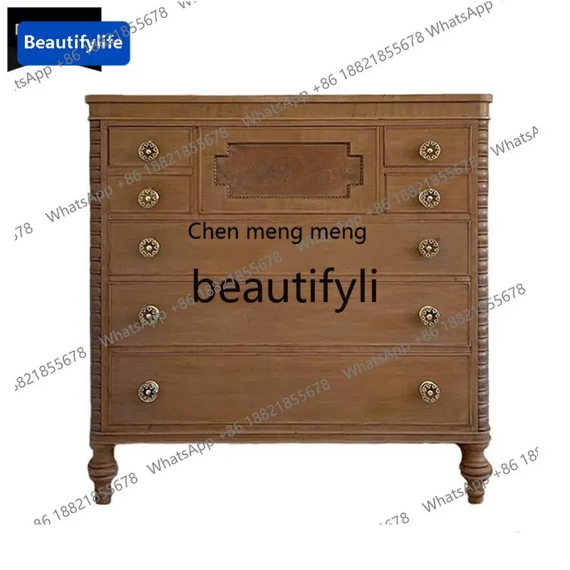 178CC American medieval solid wood locker, bedroom storage cabinet, living room porch drawer cabinet