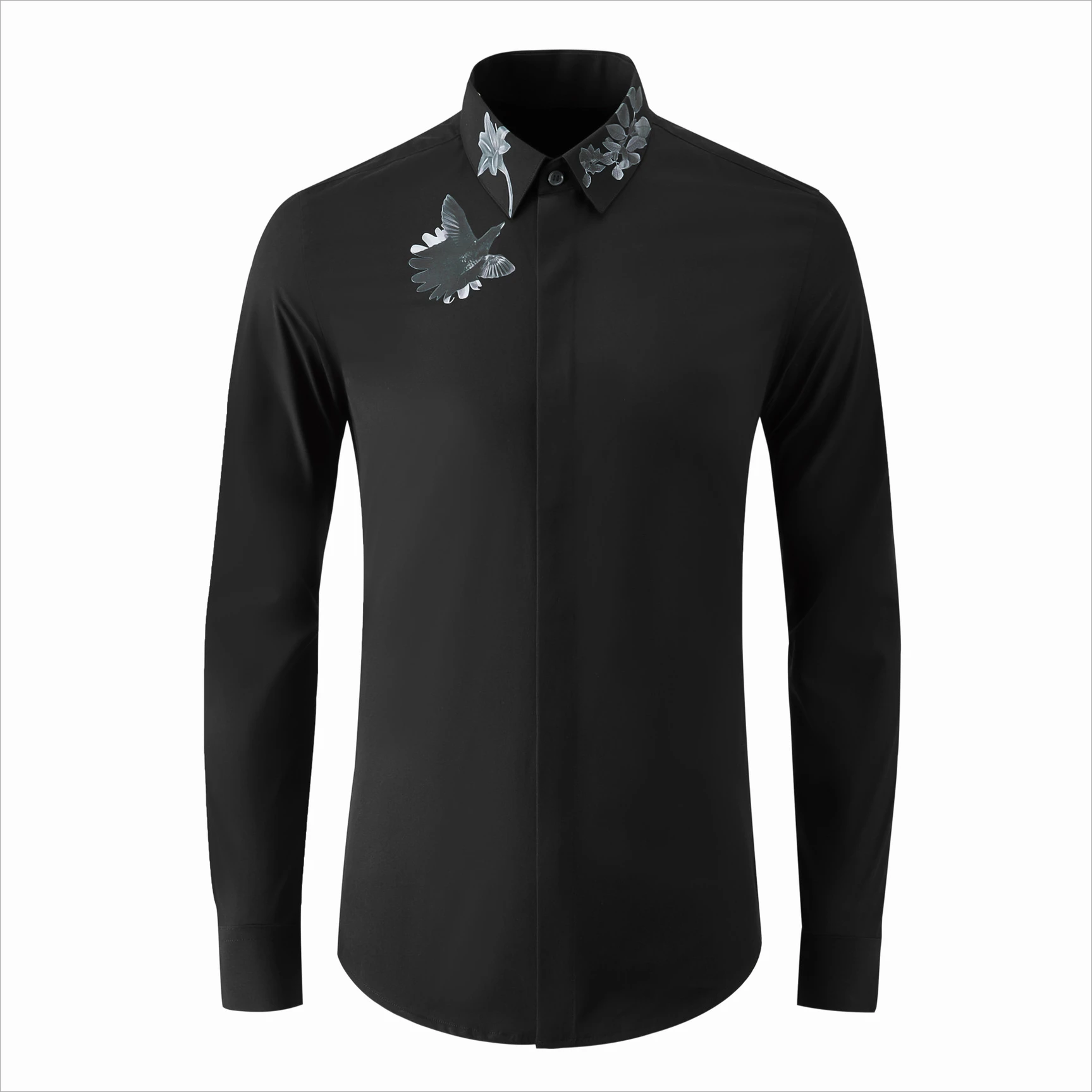 Luxury Printed Long Sleeved Men's Shirt High-quality Slim Fit Business Dress Shirts Fashion Social Banquet Party Shirts M-4XL