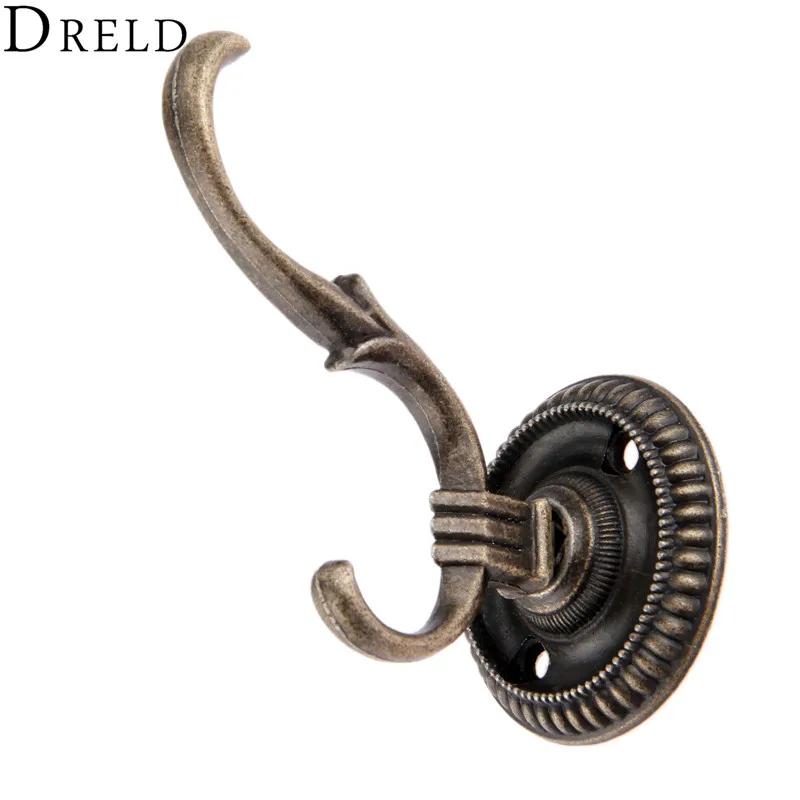 DRELD 75x44 مللي متر العتيقة الباب السنانير حمالة تعليق جدارية خمر قبعات الحمام حقيبة معطف جدار السنانير ل صندوق مجوهرات خشبي الأثاث الأجهزة