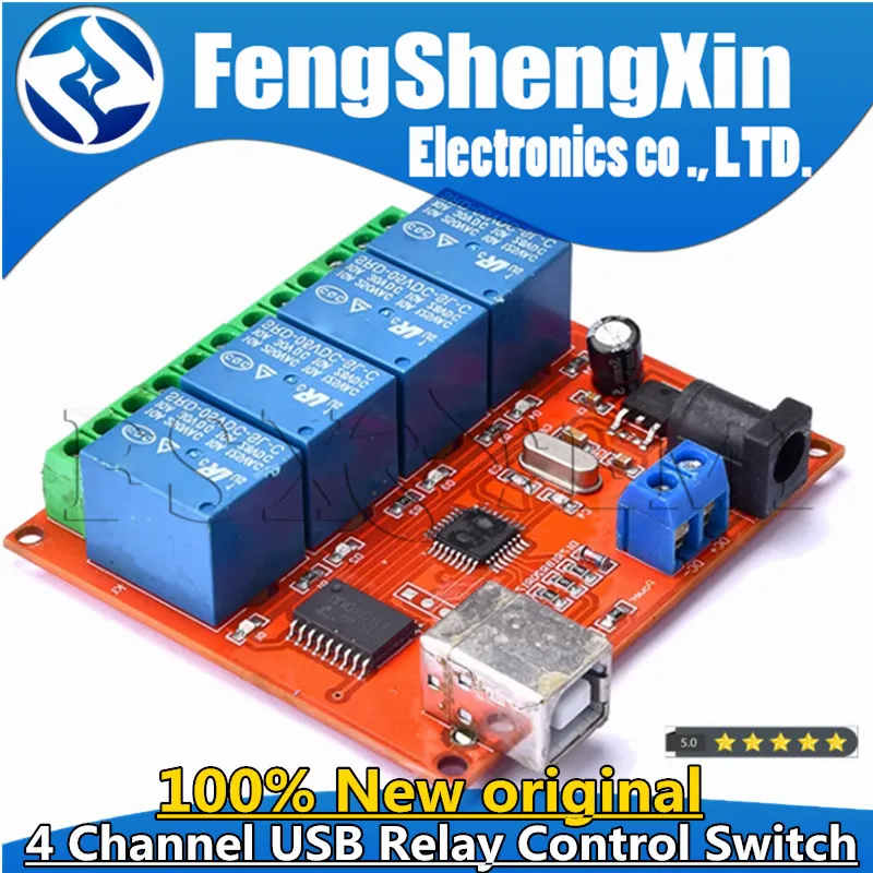 5V 12V 24V 4 Channel USB Relay Control Switch Programmable Computer Control For Smart Home PC Intelligent Controller