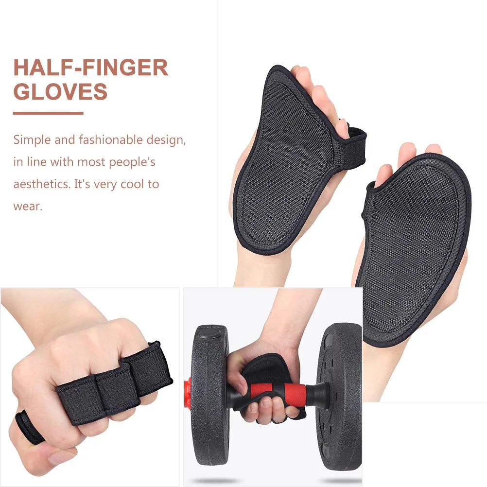 

1Pair Fitness Supplies Half Finger Gloves Non-Slip Durable Breathable for Weightlifting Sports Training Palm Protector