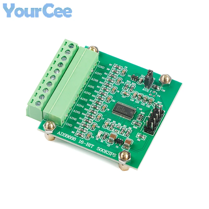 ADS8688 16-bit SAR/ADC Data Acquisition Module AD 500kSPS Single/Bipolar Input 8-channel Analog-to-digital Conversion Board PCB