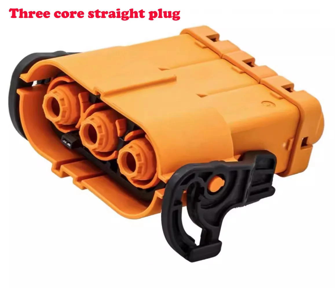 Hochspannungsstecker, 8 mm, 3-polig, gerader/gebogener Stecker, elektrischer neuer Energiefahrzeug-Stecker und Buchse, Energiespeicher-Stecker
