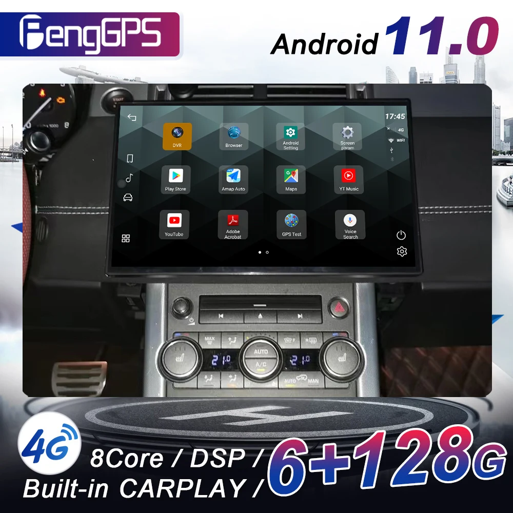 

8-ядерный Android 13,8 "сенсорный HD экран для Land Rover Range Rover/Business/Sport GPS, автомобильное стерео радио, мультимедийный плеер, головное устройство