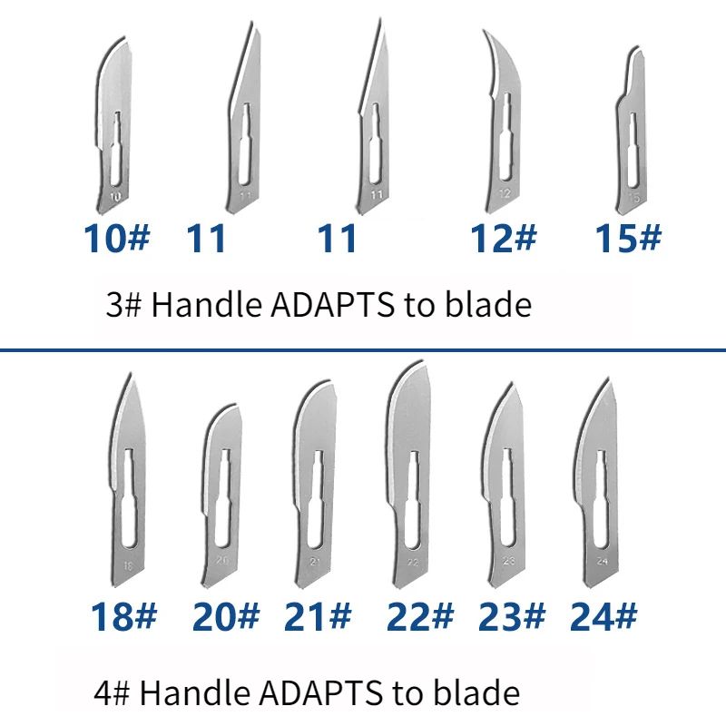 100pcs Dental Medical Instruments 12 Sizes Surgical Blades  Scapel Blade Disassemble Tool Revolve Handle Dentist Dental Tool