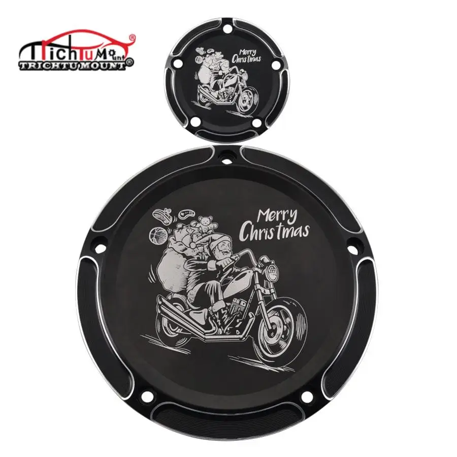 CNC Aluminum Motorcycle 5 Holes Derby Timer Clutch Timing Covers Inspection Cover Cap For Harley Davidson Touring Fat Boy Dyna