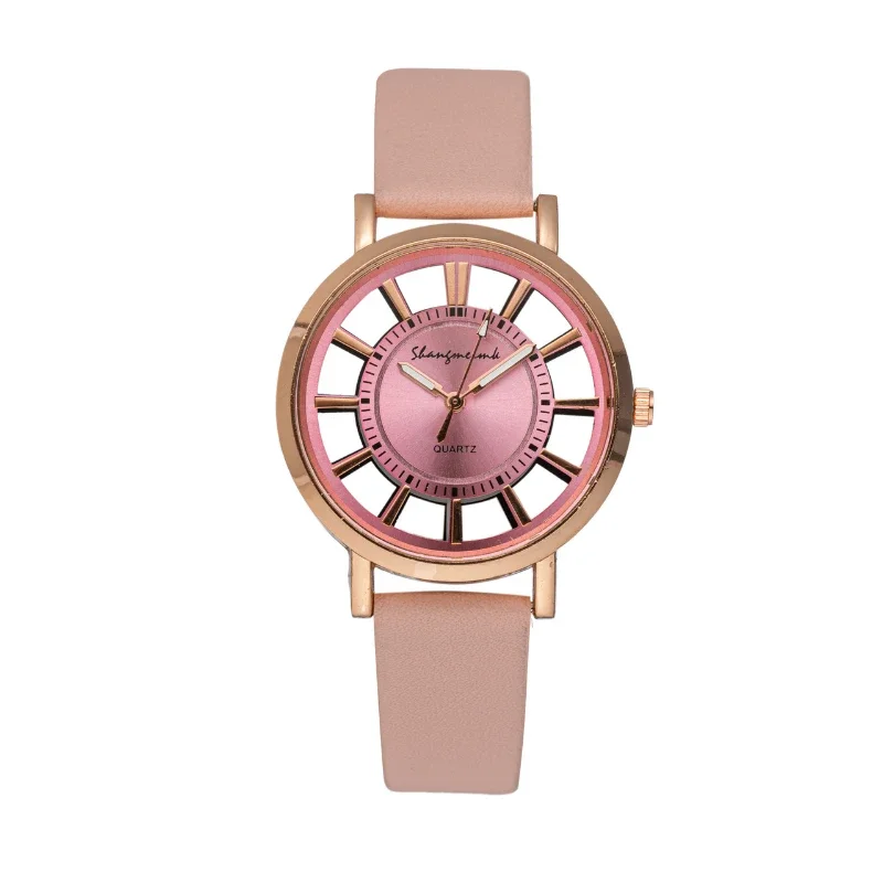 ساعة نسائية عصرية فاخرة وفريدة من نوعها أنيقة مزدوجة مجوفة للسيدات ساعات أنيقة كاجوال كوارتز ساعة يد هدية reloj mujer Elegante