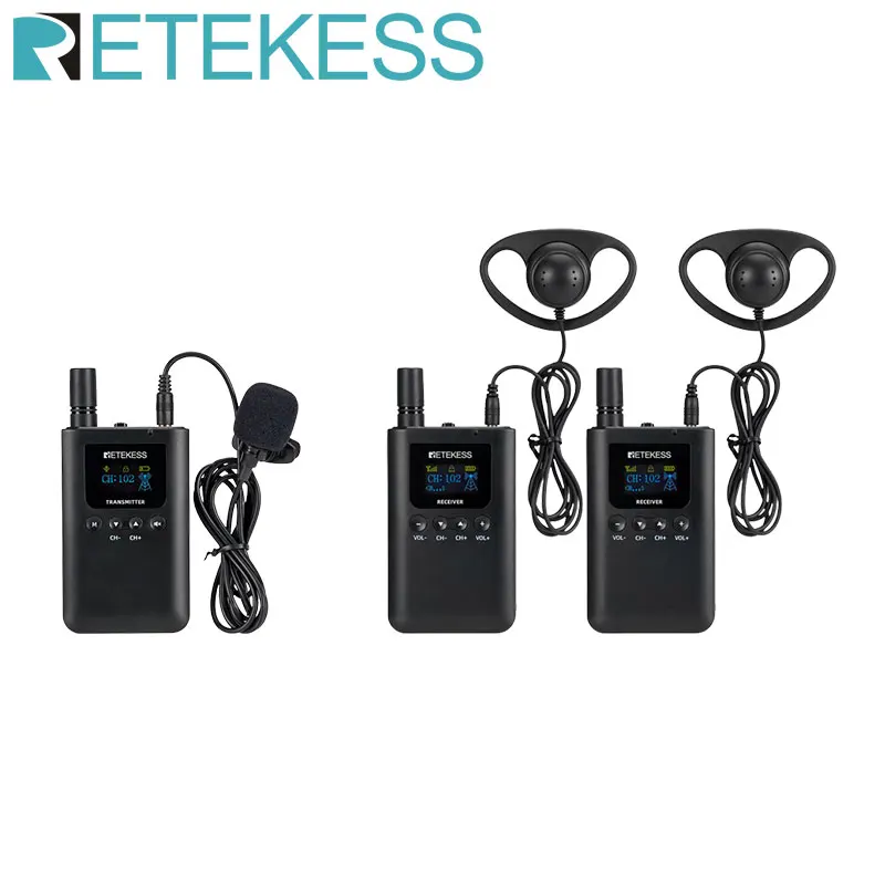 

Retekess TT125 Wireless Whisper Tour Guide System Tour Guide Headsets For Meeting Translation Training 1 Transmitter 2 Receiver