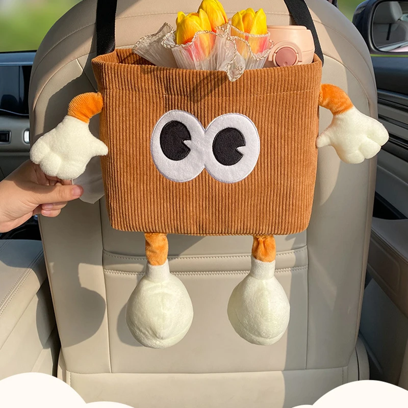 

Car Cute Seat Organizer Storage Bag Trash Can, Brand Nylon Backseat Auto Organizer Waterproof Hanging Interior Accessories