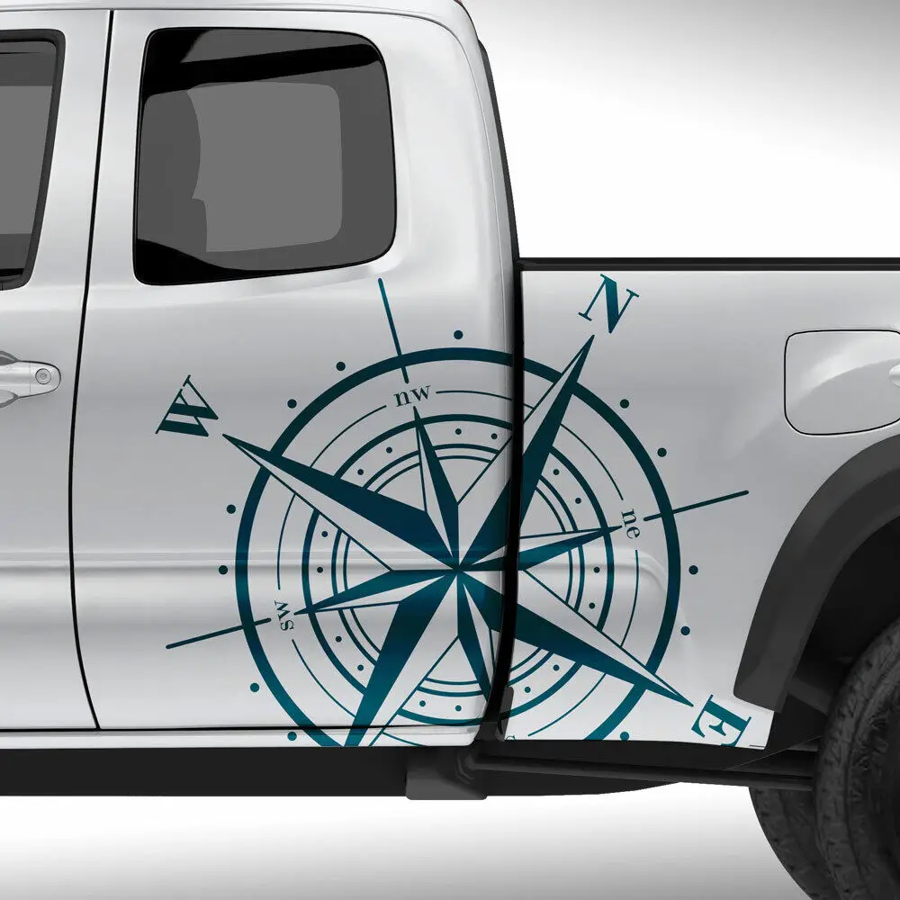 Compass Windrose Adventure Truck Car Sticker Decal for 4x4 Offroad Racing Body Side Bumper Hood Vinyl Decor