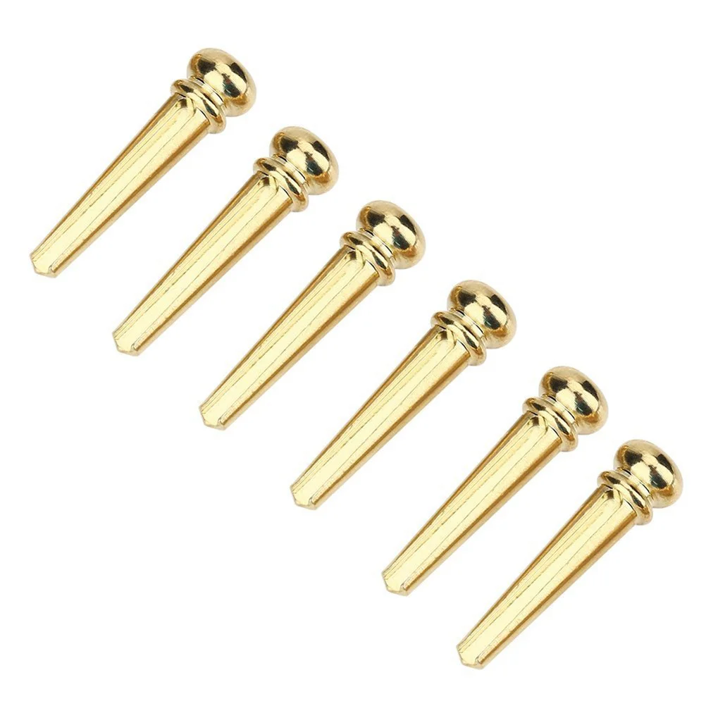 

6Pcs Brass Bridge Saddle Nut Set Clear Rich Stable Sound Folk 6 String Guitar Replacement Bridge Pins Acoustic Guitar Upgrade