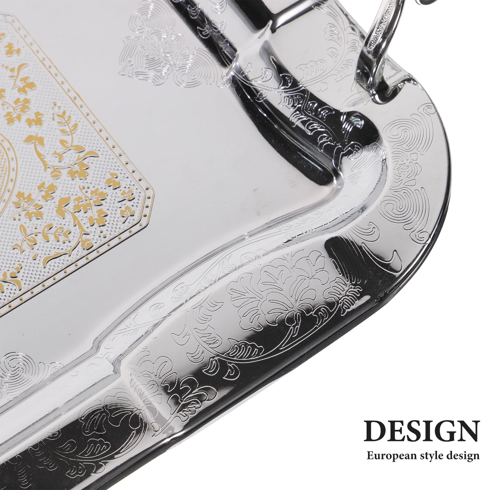 

Large Stainless Steel Tray Multi-Use Fruit and Snack Dish European Design Kitchen Serving Plate for Home Hotel Restaurant Use