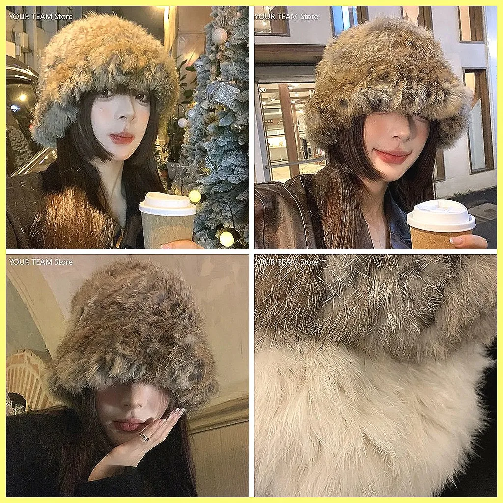 

Wholesale price custom name factory sale Custom Soccer Shirt Faux Rabbit Fur Fisherman Beanie Winter Thick Warm Fluffy Ear Cap Face-Slimming Cozy Chunky Knit Fur Hat for Women France Spain Argentina England Brazil Morocco Belgium Germany Colombia Senegal