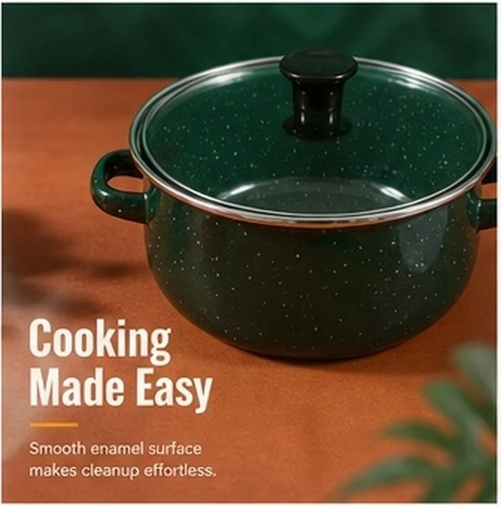 3Pcs Enamel Stew Pot Set Vintage Style Mini Dutch Oven Ramen Pot Stockpot for Induction Gas Oven Slow Cooking Soup Beans Noodles