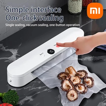 Xiaomi Macchina per sottovuoto automatica per la conservazione degli alimenti Macchina per sigillare 220v per confezioni sottovuoto 10 pezzi Sacchetti per risparmiare alimenti gratuiti Nuovo