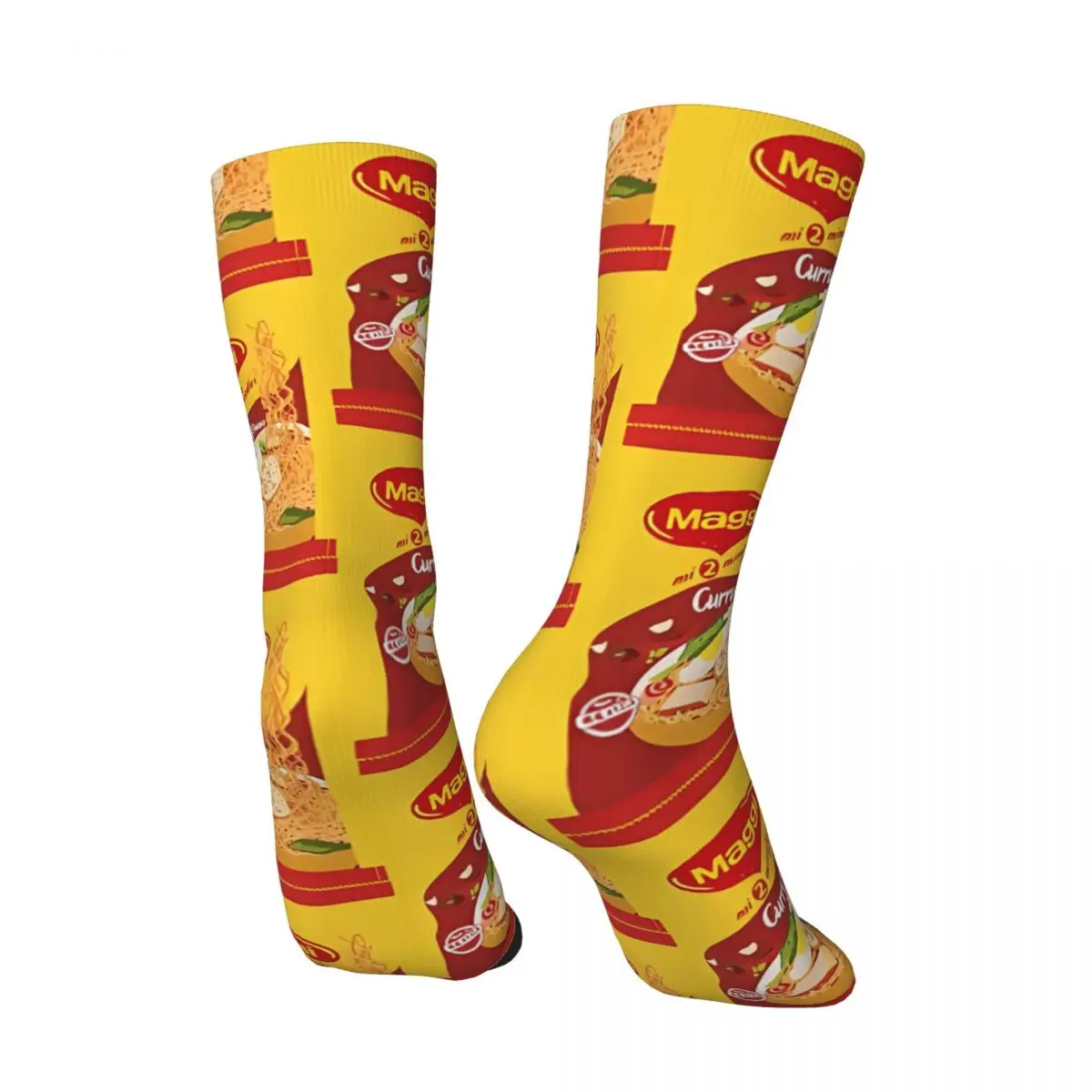 Funny Happy Men's compression Socks Maggi Noodle Retro Harajuku Ramen Noodle Street Style Novelty Pattern Crew Crazy Sock Gift