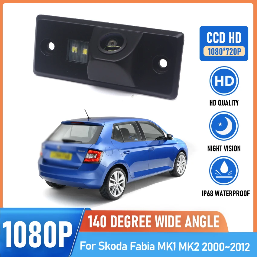 Vehicle Rear View Camera For Skoda Fabia MK1 MK2 2000 2001 2002 2003 2004 2005 2006 2007 2008 2009 2010 2011 2012 Car Monitor