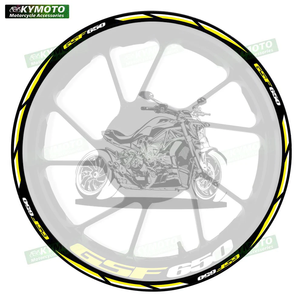 For GSF650 GSF 650 motorcycle accessories 17 inch front and rear wheel stickers fairing modified reflective decals decoration