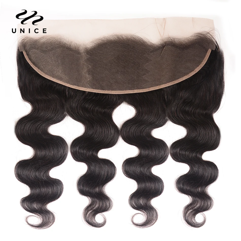 Unice Hair Brazilian Body Wave Lace Frontal 100% Human Hair 13x4 Ear To Ear Lace Closure Remy Hair Frontal Pre Plucked