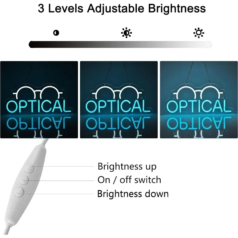 

Optical Neon Sign for Wall Decoration LED Lighted Sign Optical Shop Optometrist Store Eye Exam Optical Business Signage