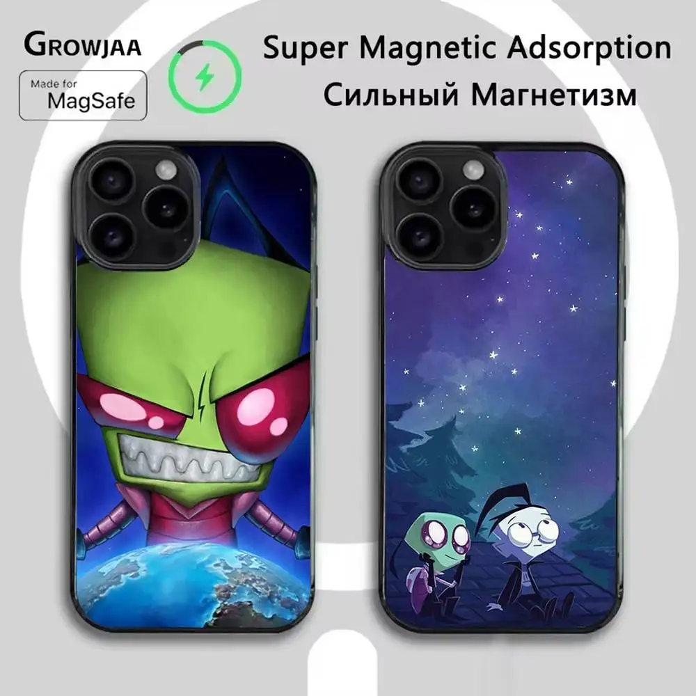 

Чехол для телефона Cartoon I-Invader Zim для iPhone 16e, 16, 15,14,13,12,11, Plus, Pro, Max, Mini Magsafe с магнитной беспроводной зарядкой