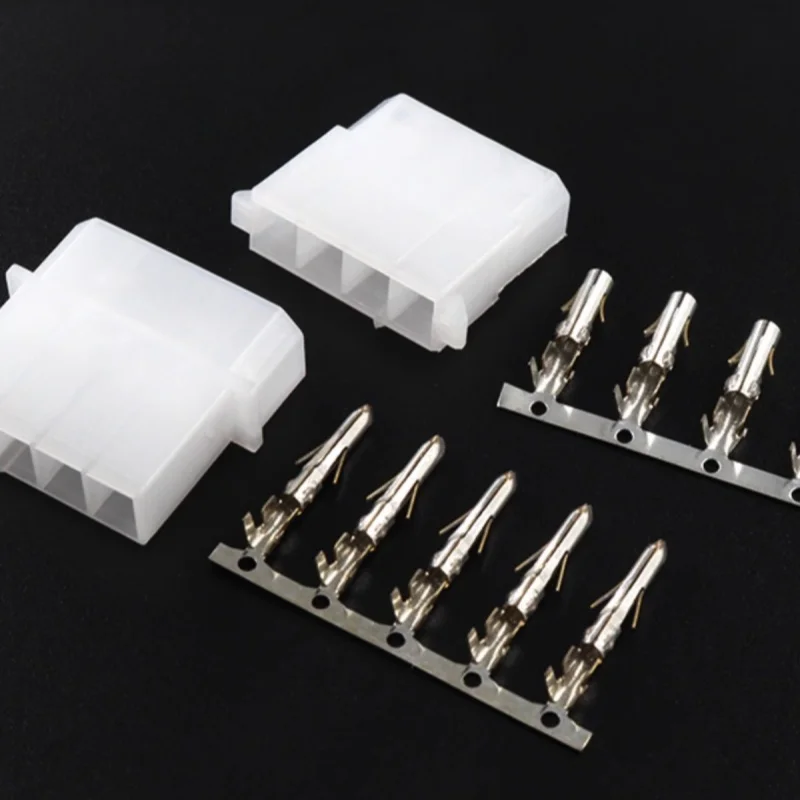 Conector grande de tomada de alimentação 4p, plugue de par fêmea macho grande 4p, terminal prensado a frio de revestimento de borracha, conector de mola 5.08mm