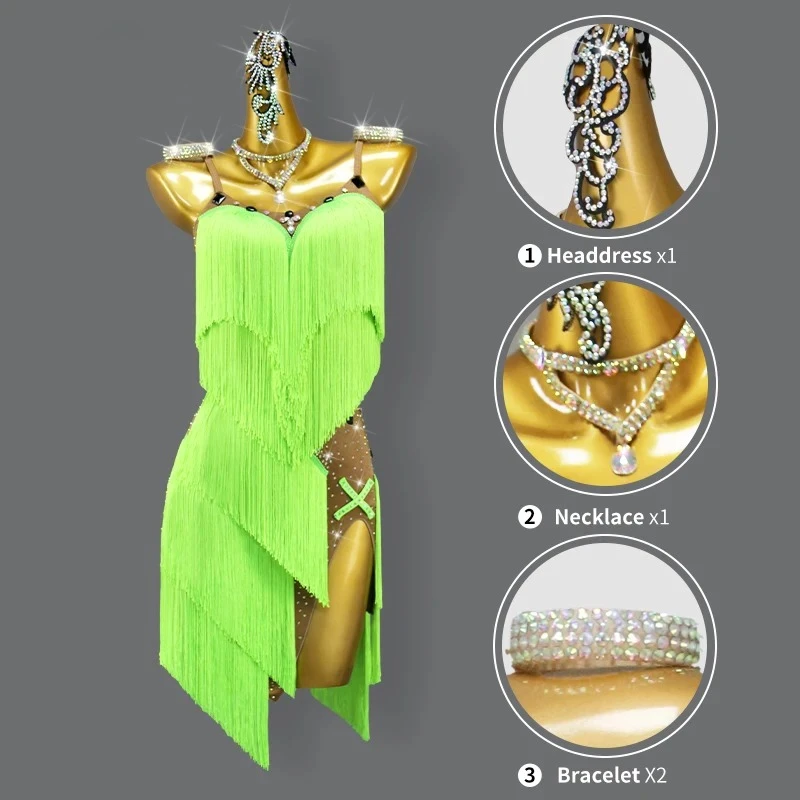 New Latin Dance Skirt Party Dress Women Tassel Costume Stage Clothes 2026 Ballroom Evening Dancewear Short Match Cocktail Outfit