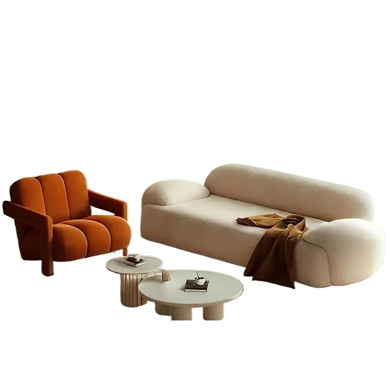 

Sofa living room small apartment cream style
